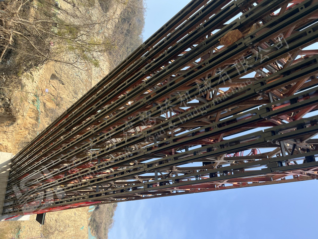 Heavy duty Bailey bridge truss structure for material delivery in Ankang