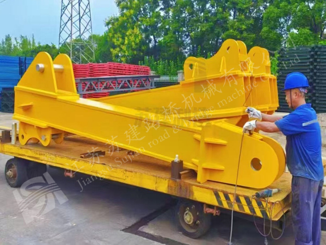 Yellow Bailey bridge panels stocked for emergency infrastructure projects