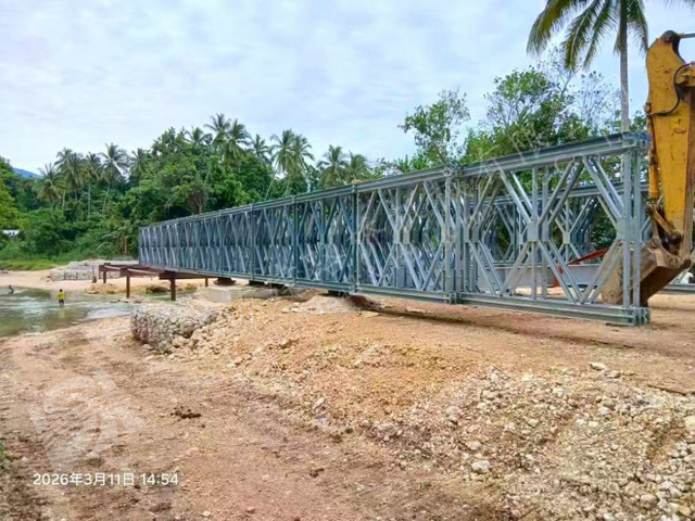 SJ-200 Bailey bridge installed for a rural river crossing in Papua New Guinea
